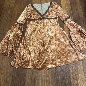 Crushed velvet boho bohemian indie tweed renaissance dress